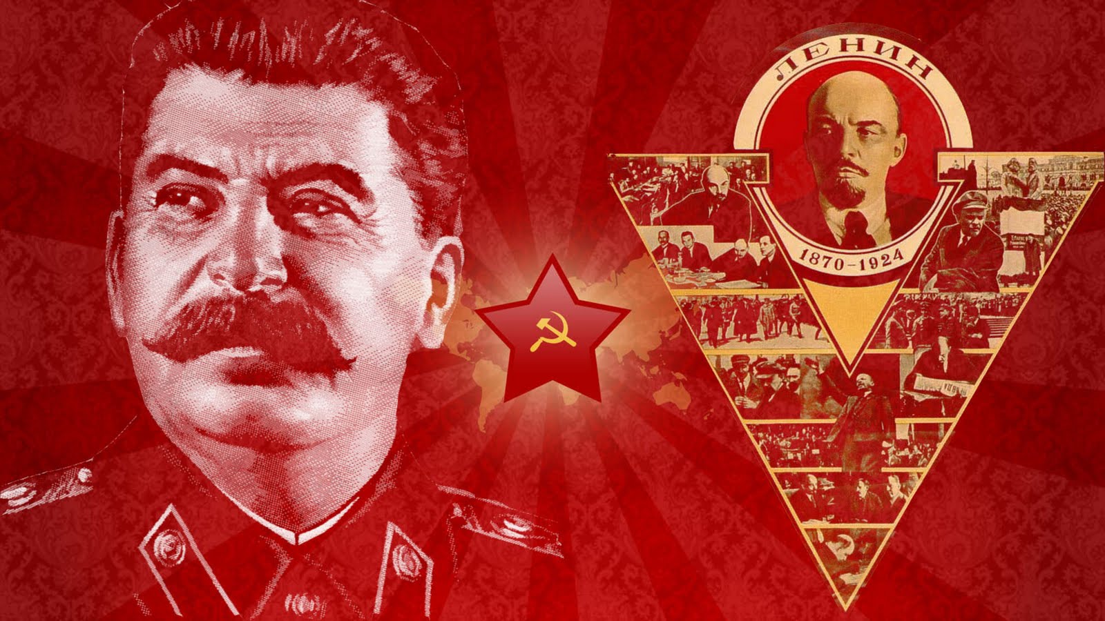 Joseph Stalin and Vladimir Lenin